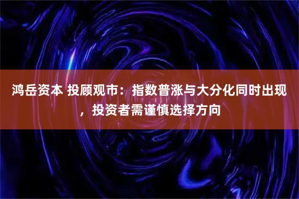 鸿岳资本 投顾观市：指数普涨与大分化同时出现，投资者需谨慎选择方向