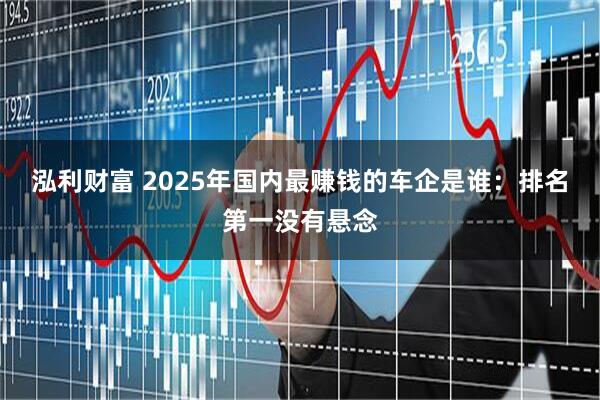 泓利财富 2025年国内最赚钱的车企是谁：排名第一没有悬念